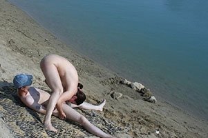 Slut step Mom and son on the Nude Beach fuck for money