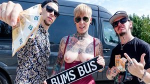 Lady Kinky Cat – Tattooed German Milf Lady Kinky Cat eats jizz in steamy bus sex