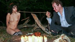 Khadisha Latina – Halloween BDSM story in the forest with German teen Khadisha Latina PT 2