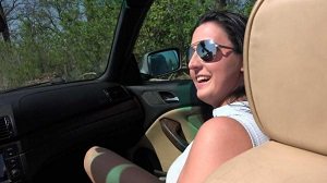 Asdis Loren – Dark haired hottie Asdis Loren rides driver’s cock in public